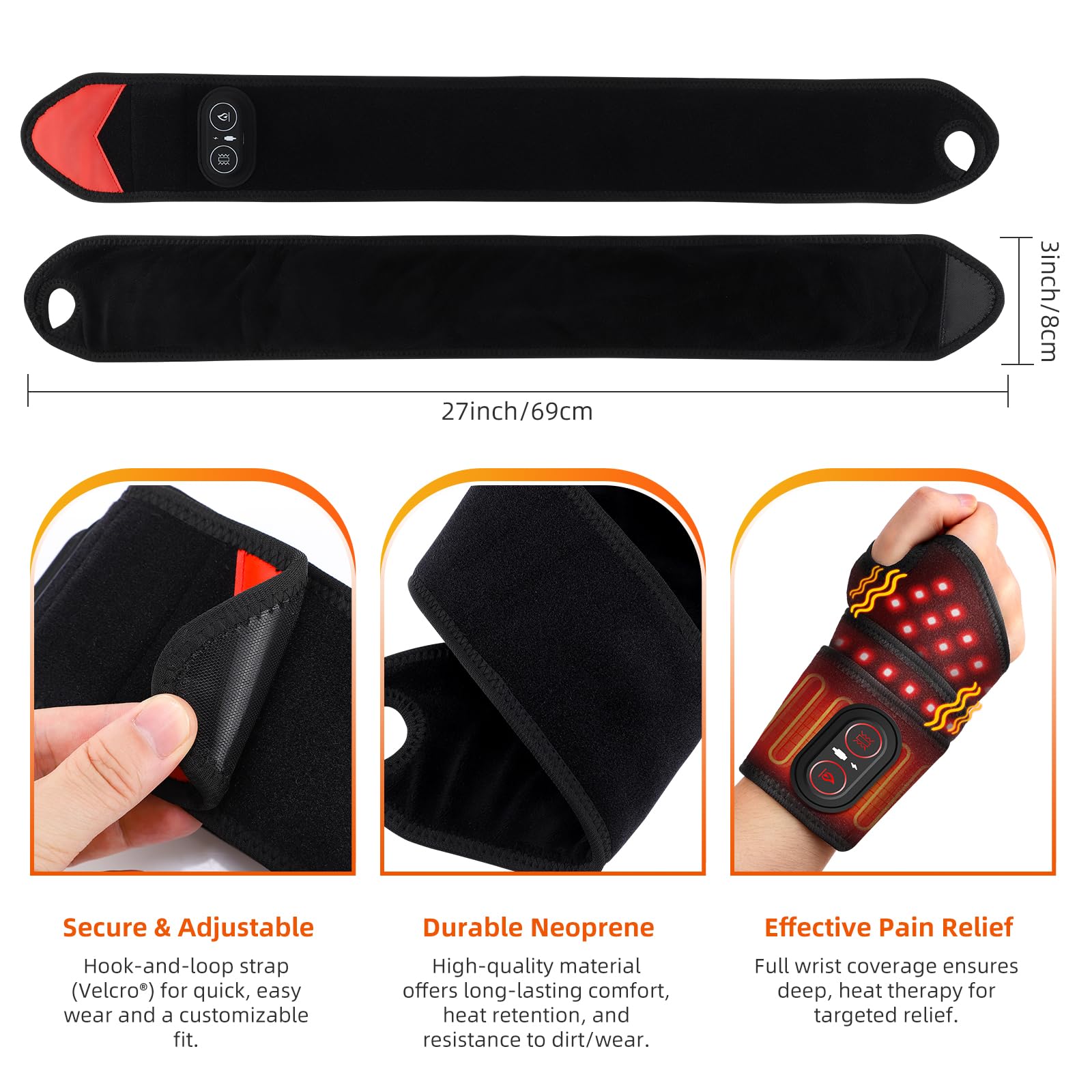 DeMoce dual-button control for temperature and massage settings.