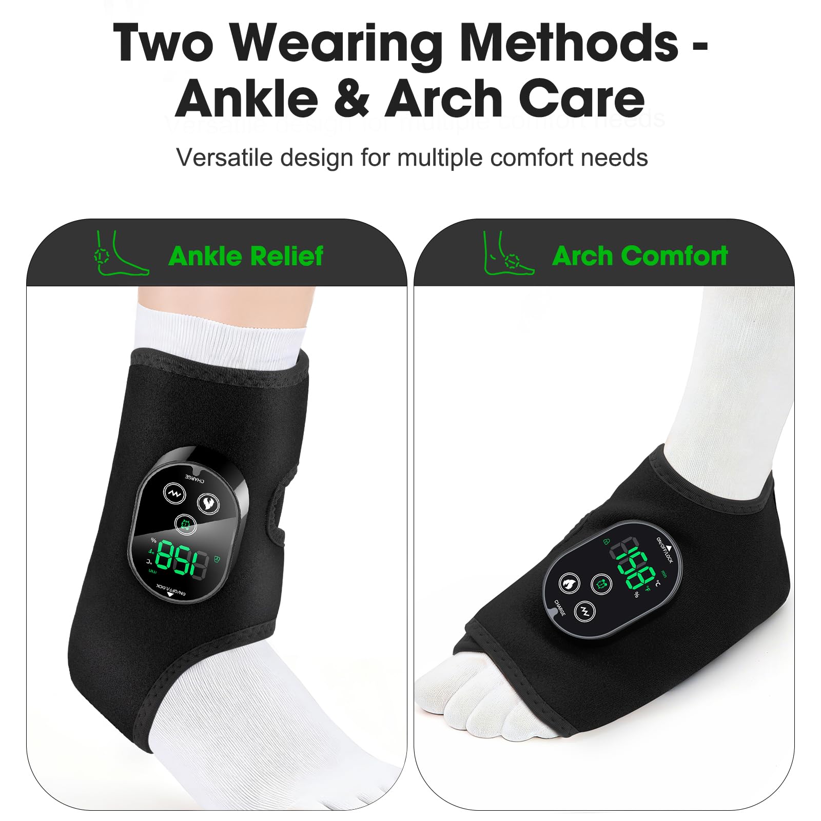 DeMoce wrap worn over socks to prevent overheating while maintaining contact.