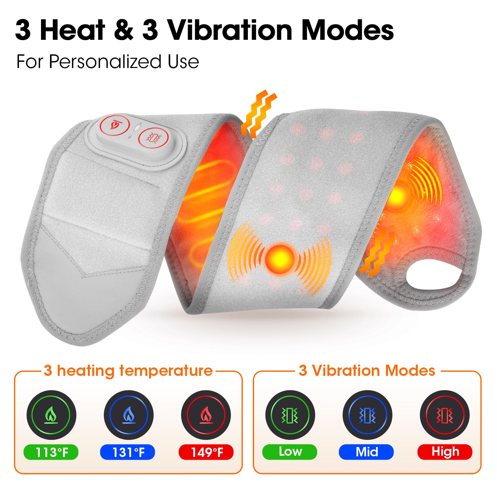 DeMoce wrist massager with heat settings for personalized comfort and tension relief