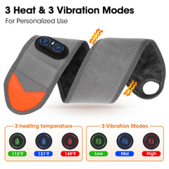 DeMoce wrist wrap heat mode display for customizable relief.
