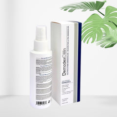 Demodexcillin Skin Solution 4.0 bottle front supports gentle relief for sensitive skin