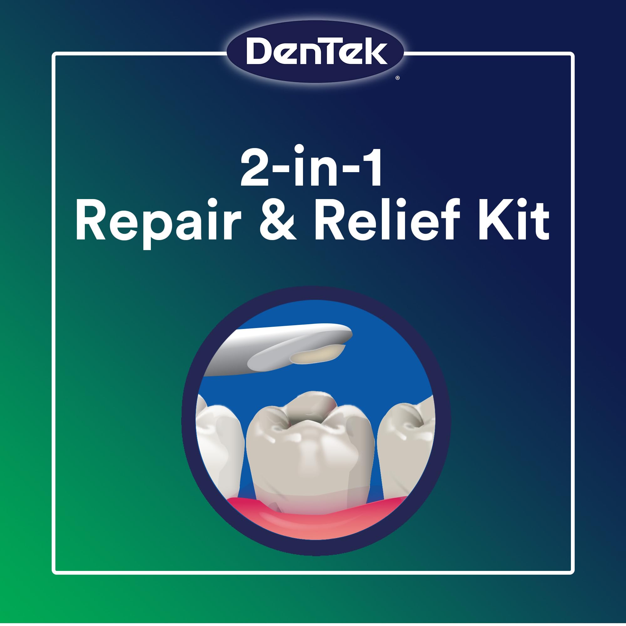 DenTek Temparin Max application close-up showing the repair material in use.