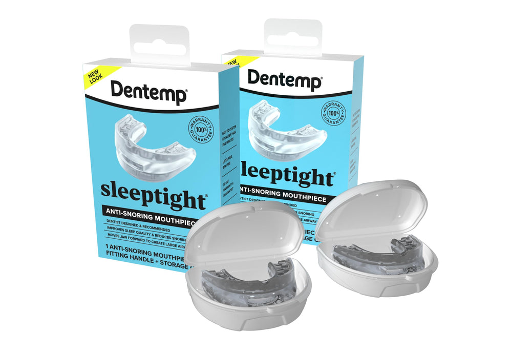 Dentemp SleepTight dentist-designed mouthpiece for nightly comfort and fit.