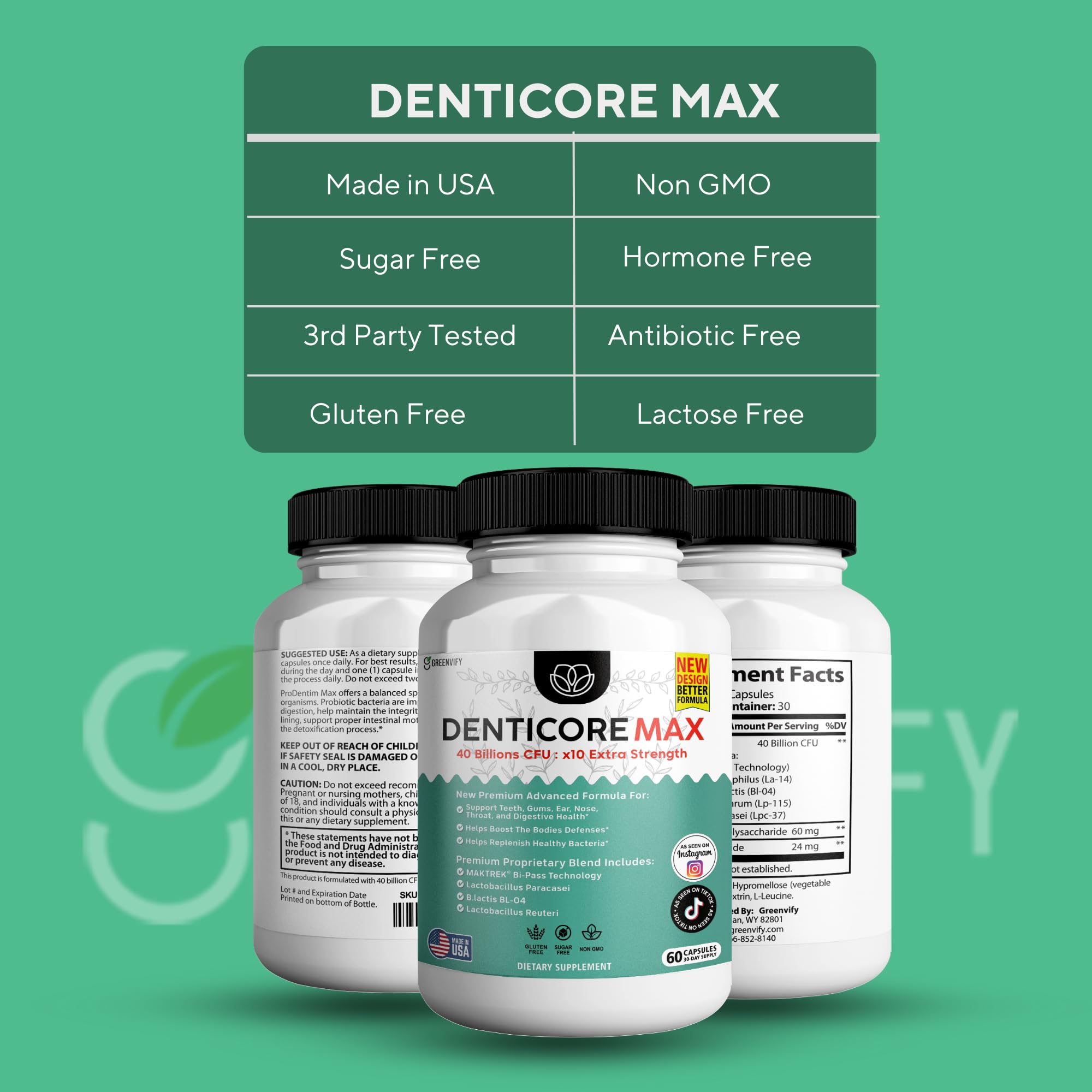 DentiCore Max oral health graphic illustrates microbiome balance and breath awareness.