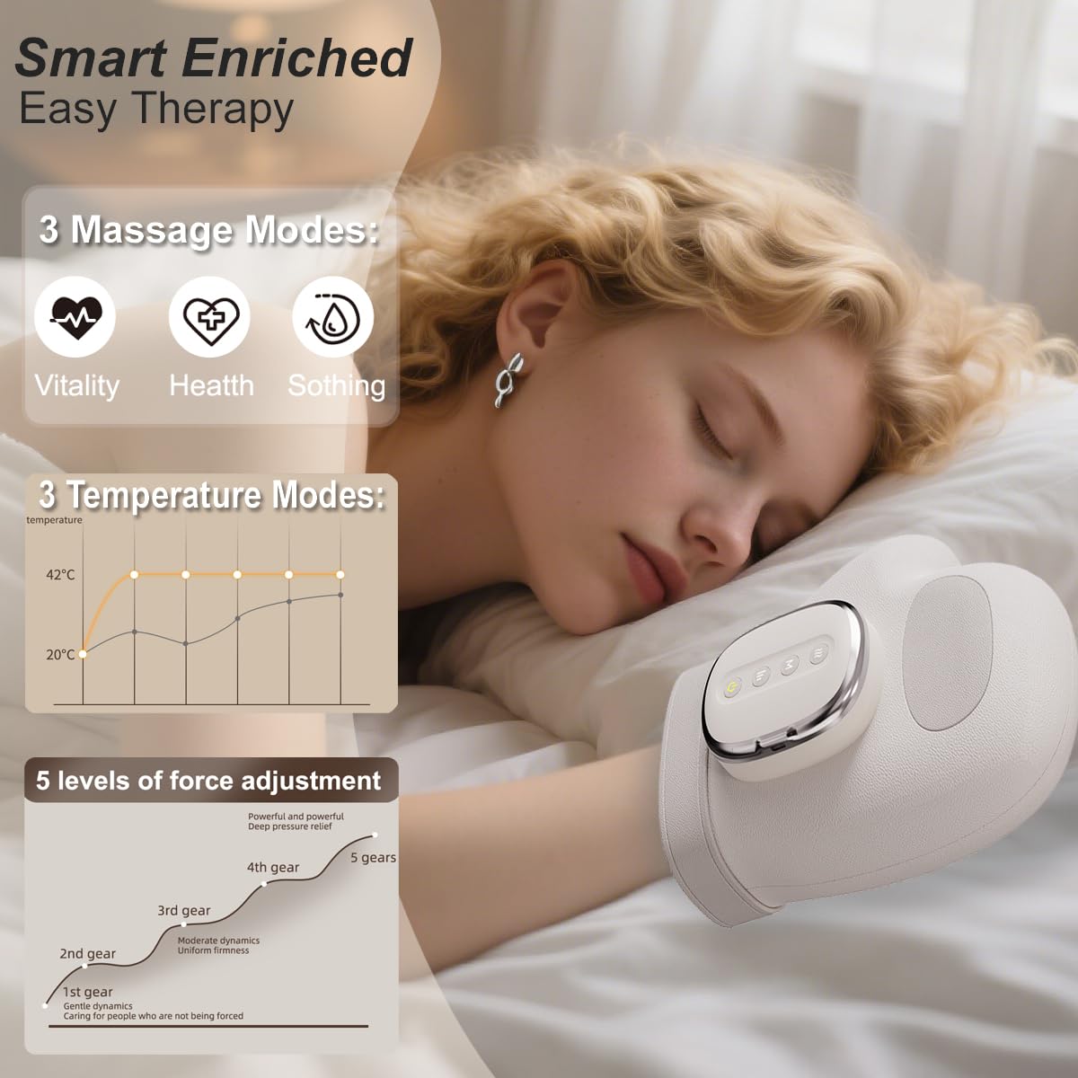 DentJet Smart Hand Massager airbag closeup reveals 13 airbags for even pressure