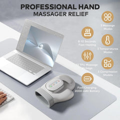 DentJet Smart Hand Massager heating modes demonstrates adjustable warmth for comfort