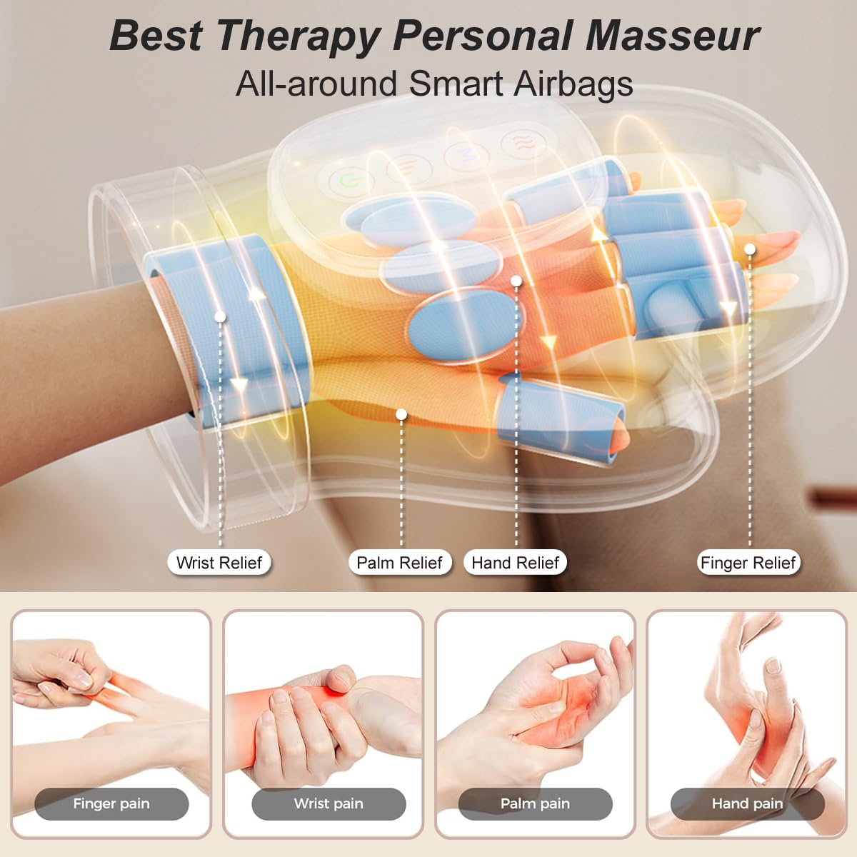 DentJet Smart Hand Massager side view highlights compact design for home or travel use