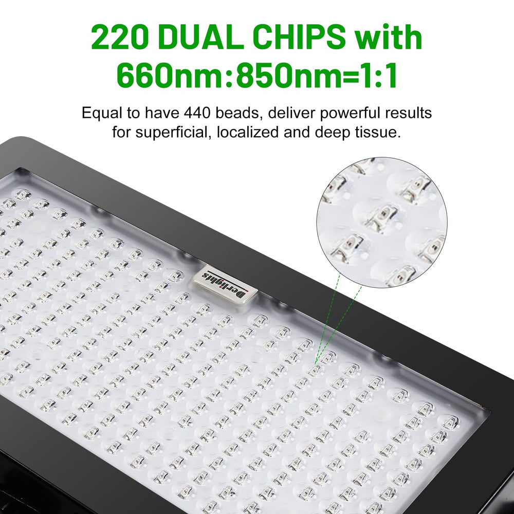 Derlights adjustable timer brightness and modes for personalized sessions