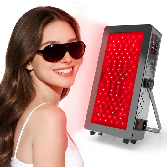 Derlights red light lamp 100W panel delivering warm light for skin and muscle comfort
