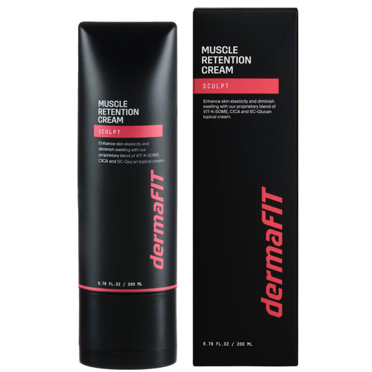 dermaFIT Sculpt muscle maintenance bottle front view for post-workout care