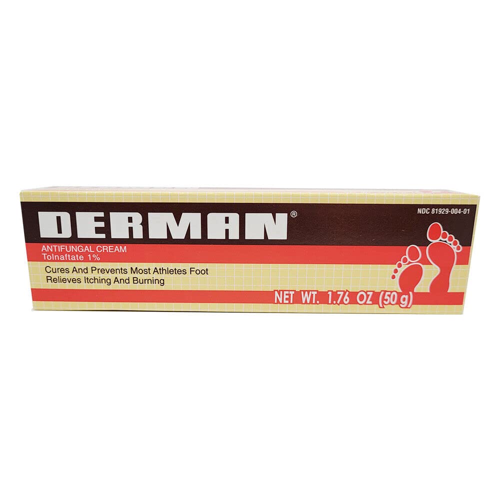 Derman Antifungal Cream 12-pack side view showing portable packaging.
