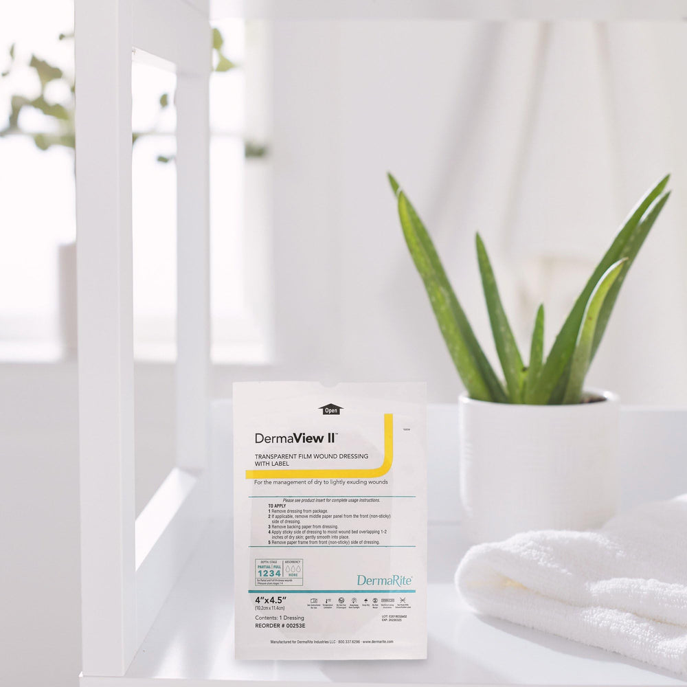 DermaRite DermaView II latex-free dressing safe for sensitive skin