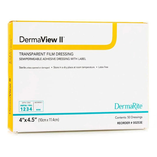 DermaRite DermaView II frame-border application angle for precise dressing placement