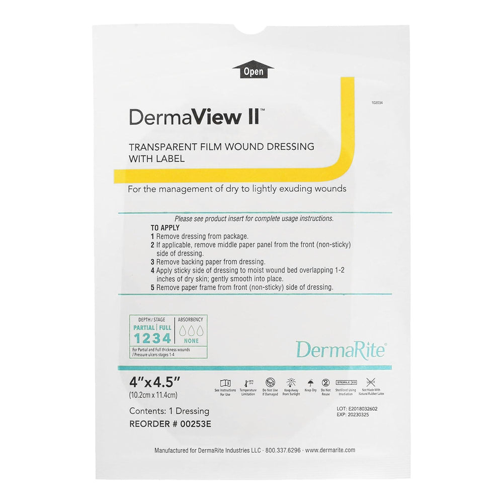 DermaRite DermaView II wound site visibility for easy assessment during care