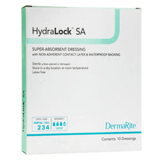 DermaRite HydraLock SA dressing with non-adherent layer promotes painless dressing changes.