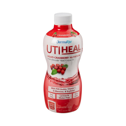 DermaRite Ut Heal cranberry liquid supplement bottle for daily wellness