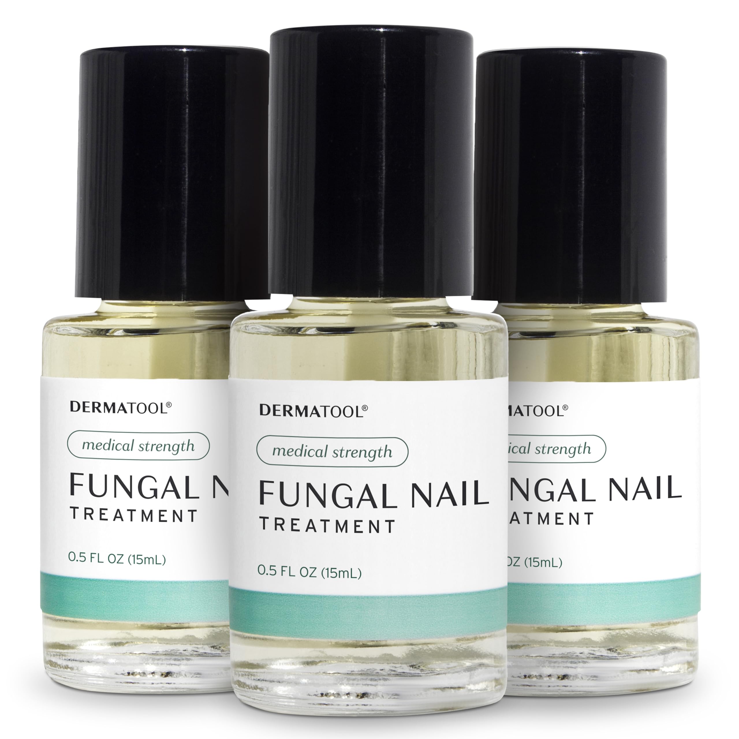 DERMATOOL Toenail Fungus Treatment bottle pour for easy, mess-free application.