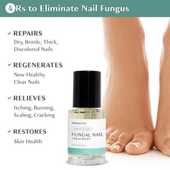 DERMATOOL close-up shows nails with clearer appearance over time.