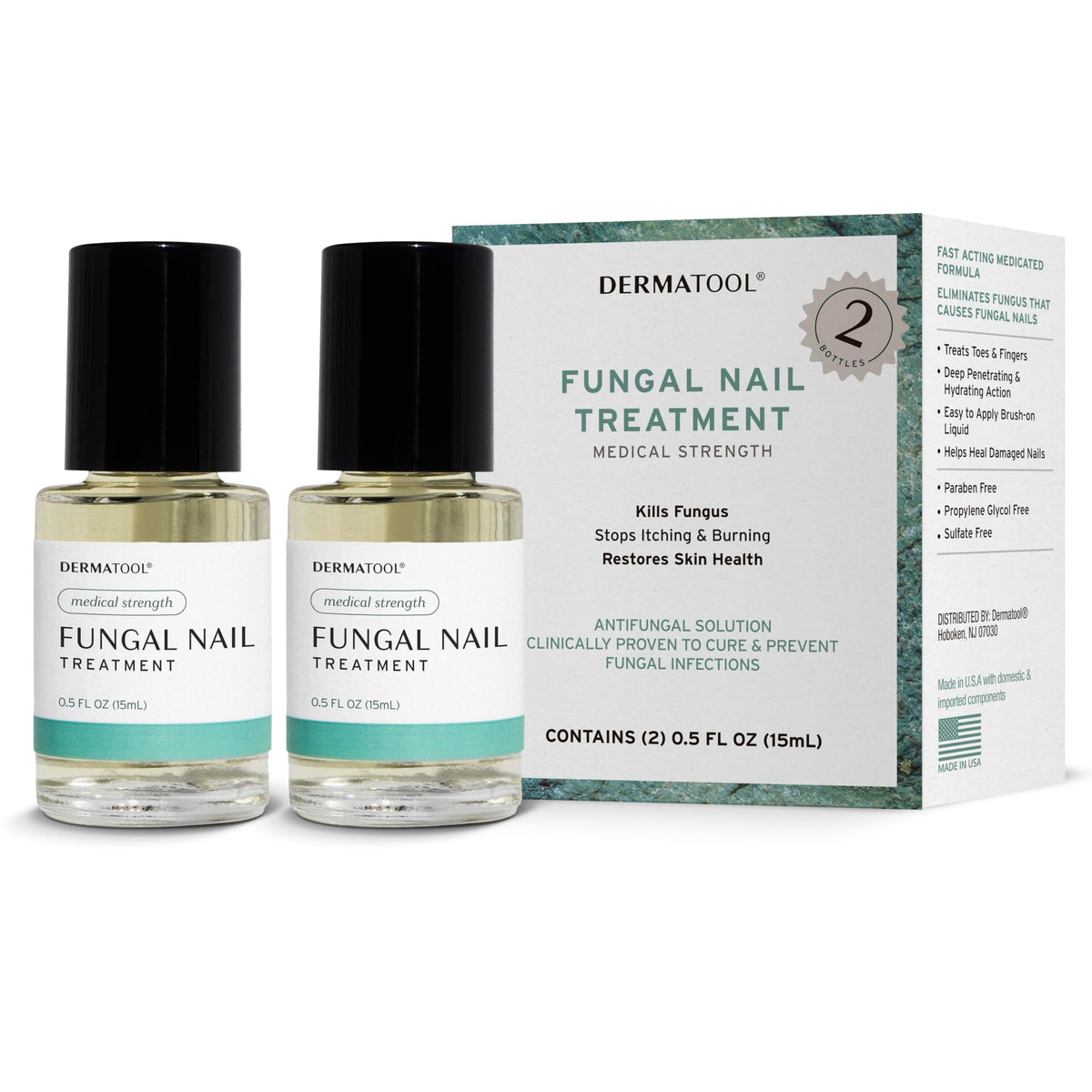 DERMATOOL extra-strength toenail fungus treatment bottle supports at-home nail care