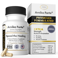 DermAvance Arnika Forte capsules bottle for post-surgery support.