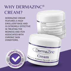 Close-up of DermaZinc Therapy Cream ingredients featuring aloe vera and vitamin E.