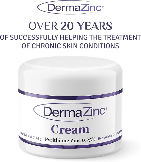 Close-up of DermaZinc Therapy Cream texture showing a non-oily formula.