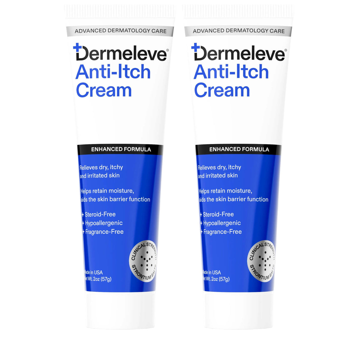 Dermeleve steroid-free anti-itch cream tube for quick relief.