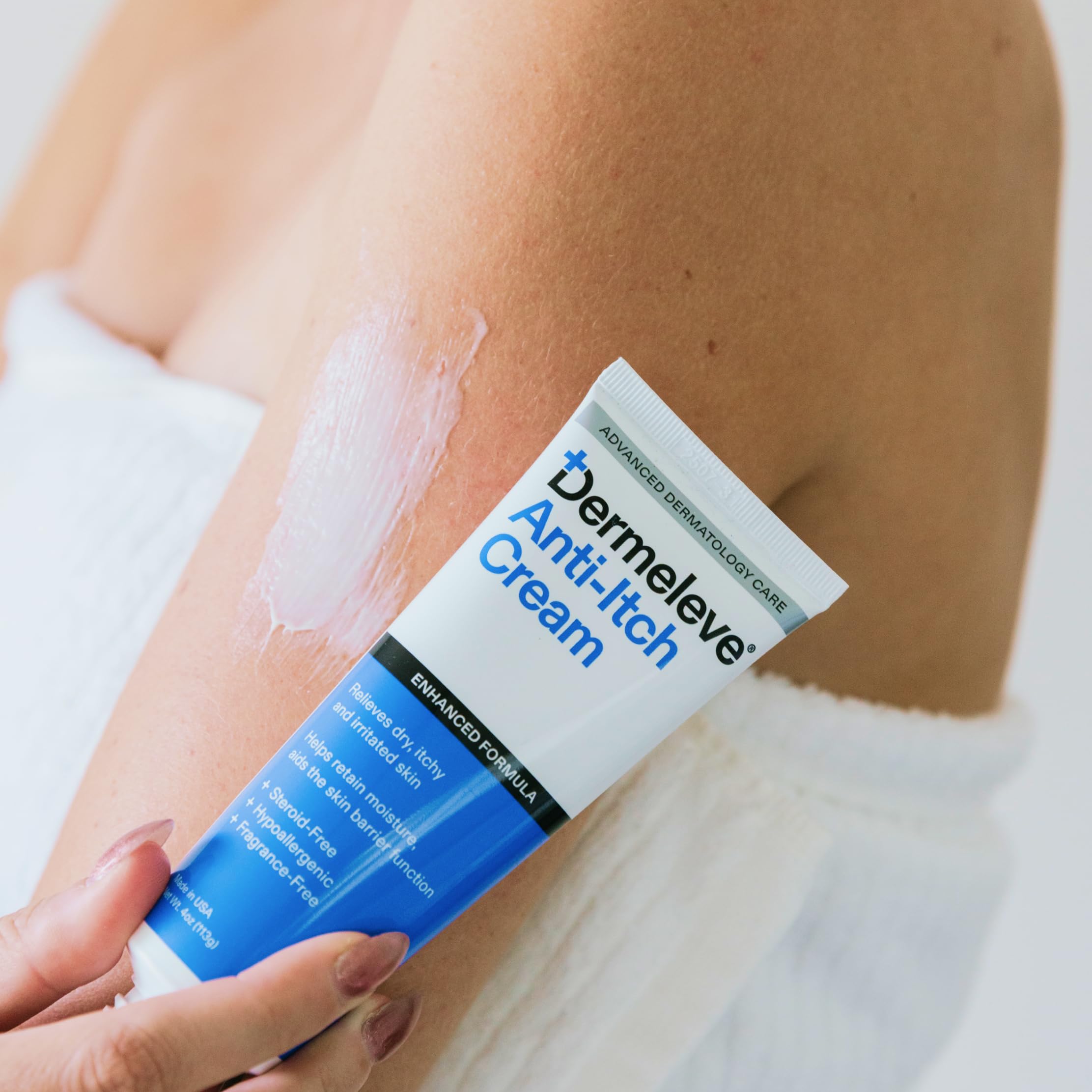 Two-ounce Dermeleve bottle pack for full-body use.