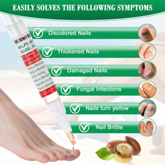 DERMFREE Toe Nail Fungus Renewal Pen nails-closeup illustrates smoother appearance after use.