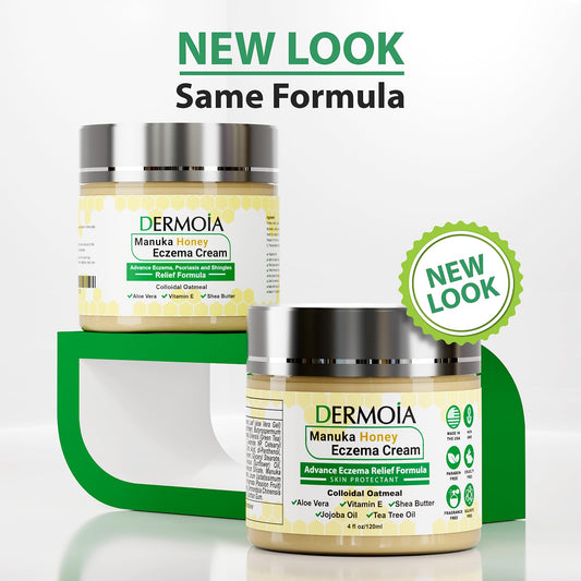 DERMOIA Manuka Honey Cream jar with thick, non-greasy texture for daily use.