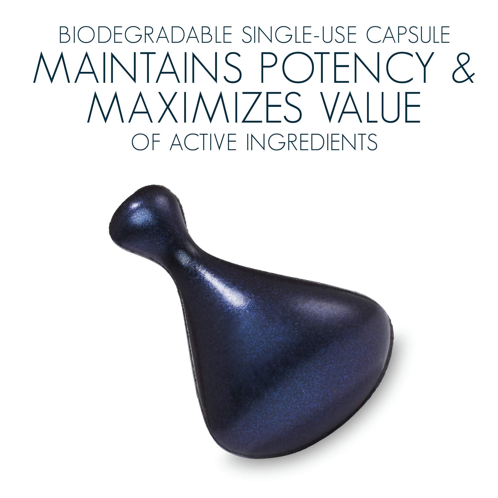 Capsule-packaging image emphasizes on-the-go convenience and precise dosing.