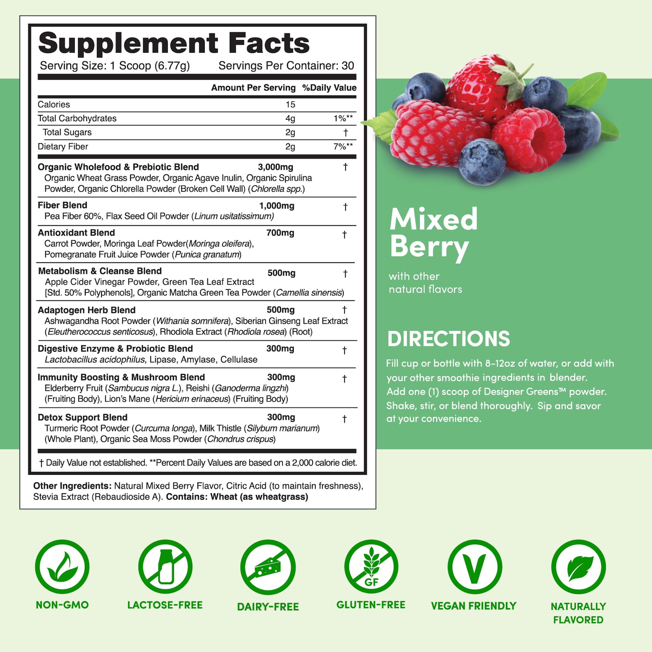 Designer Wellness Greens glass with smoothie demonstrates easy daily blend ritual.