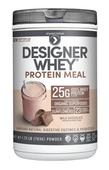 Designer Wellness designer whey ingredients spoon shows organic superfood carbs and healthy fats