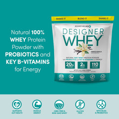 Designer Wellness Designer Whey being poured into a shaker for easy mixing
