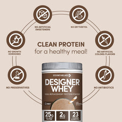 Designer Wellness designer whey probiotic fiber promotes gut friendly benefits with prebiotics and probiotics