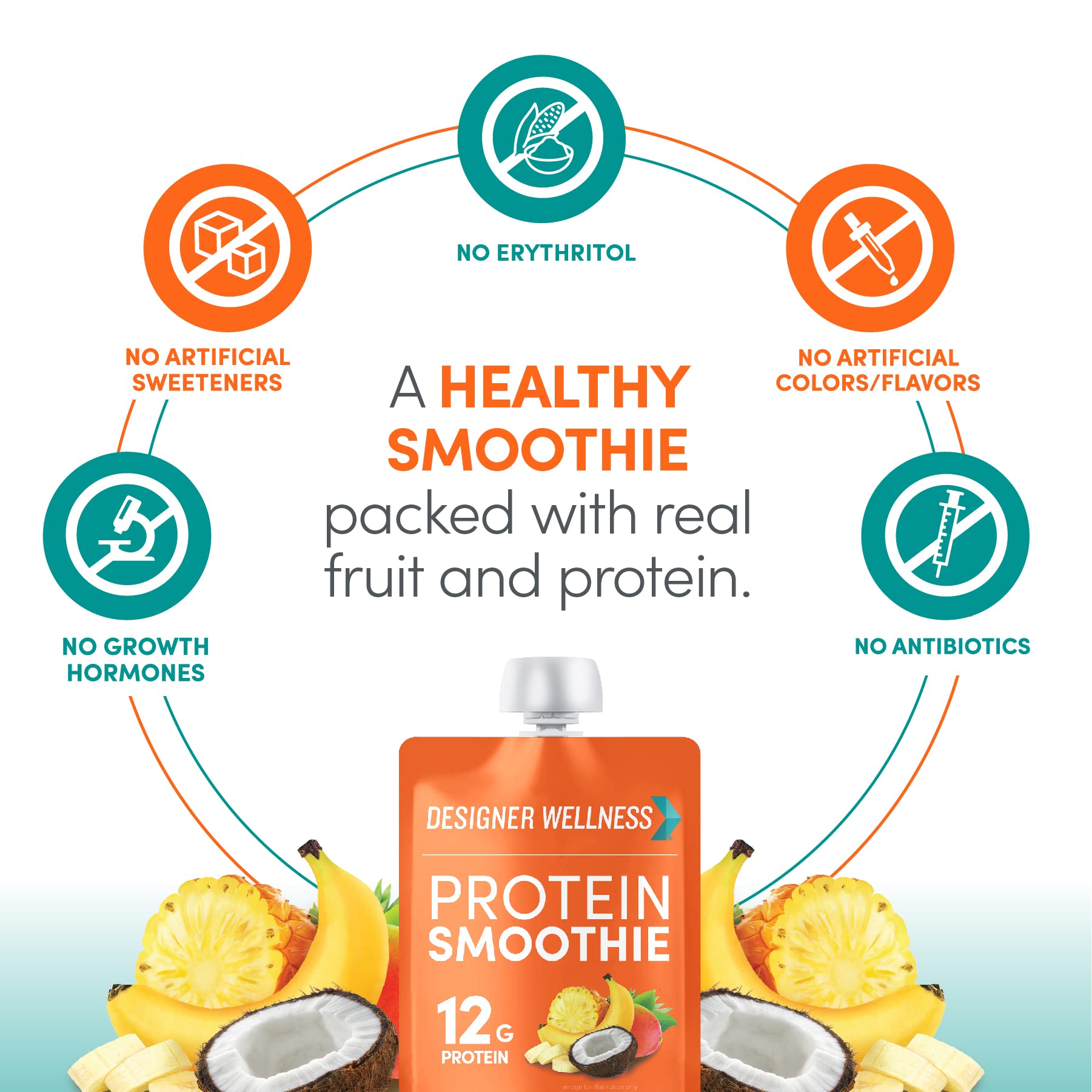 Designer Wellness Protein Smoothie nutrition-packed pouch for busy days.