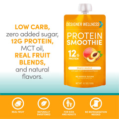 Designer Wellness on-the-go pouch, ideal for busy days and quick protein boosts.