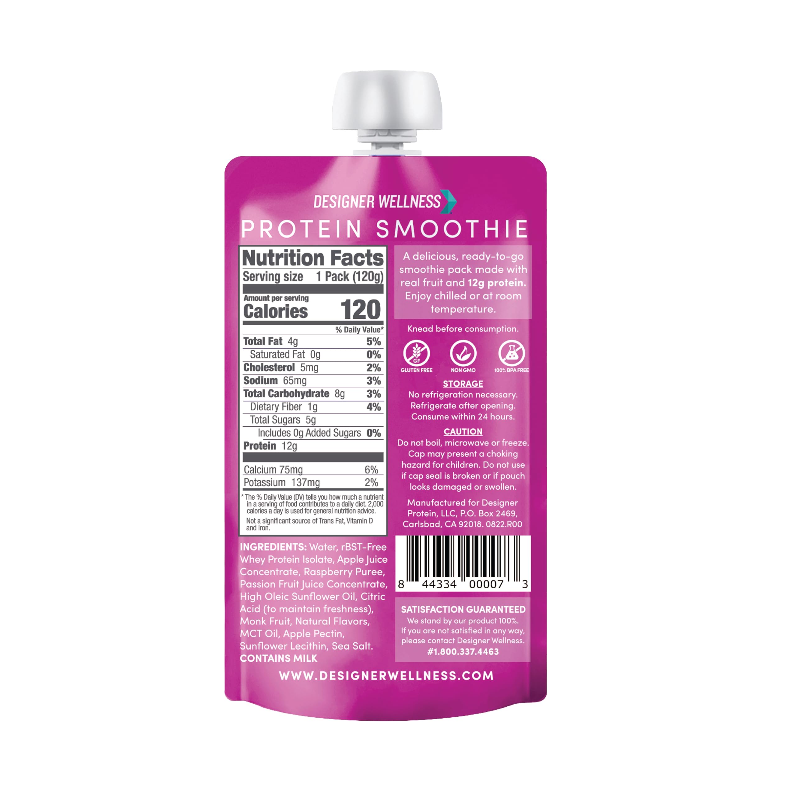 Designer Wellness real fruit blend highlights natural sweetness.