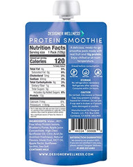 Designer Wellness Protein Smoothie real fruit pouch highlights natural sweetness from real fruit.