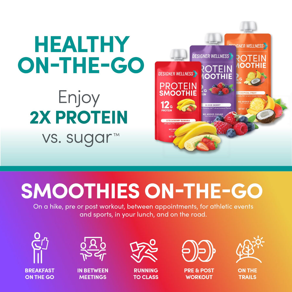 Designer Wellness Protein Smoothie whey protein isolate supports easy digestion.