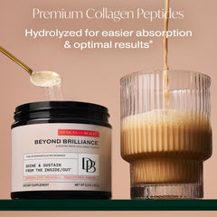 Beyond Brilliance collagen-peptides image highlights hydrolyzed peptides for better absorption