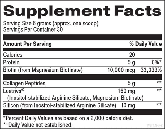 Beyond Brilliance powder dispense demonstrates easy one-serving daily skin and hair care