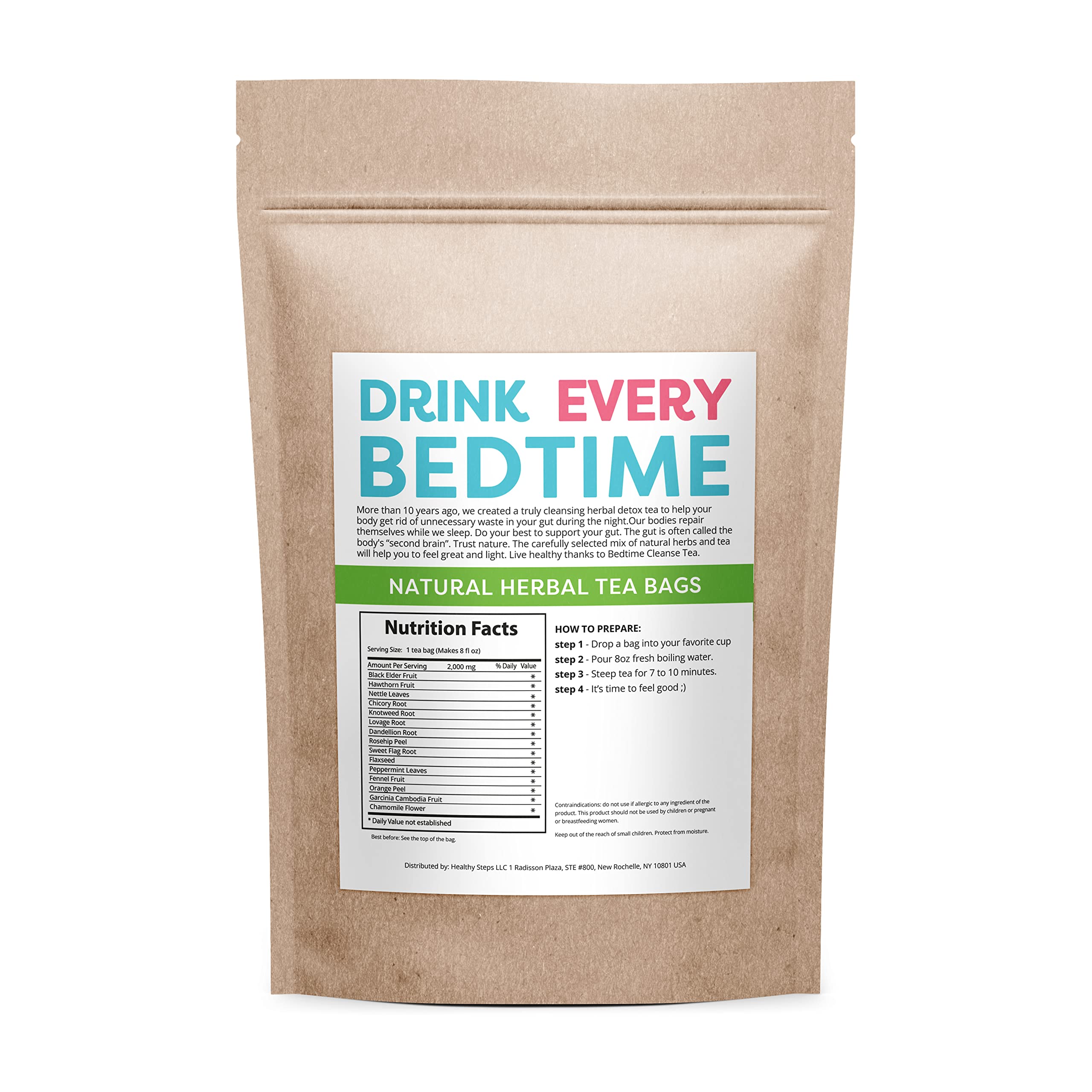 Detox Skinny Herb Tea Bedtime Cleanse brew supports digestive calm at night