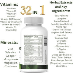 Detox Trees Prostate capsule close-up emphasizing smooth, swallowable capsules.