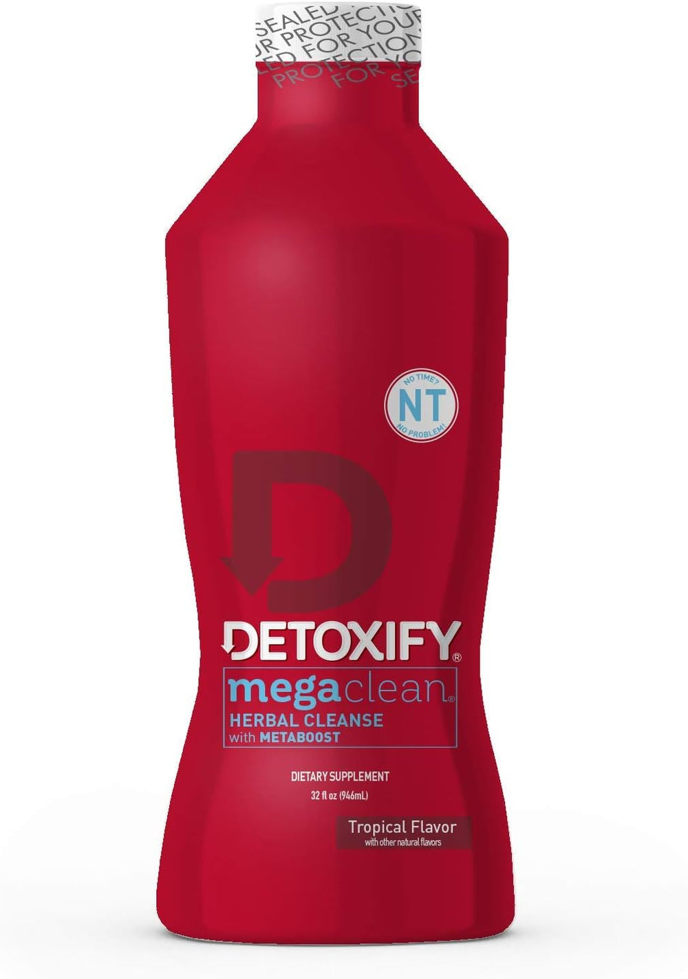 Detoxify Mega Clean NT tropical bottle ready for a natural detox routine