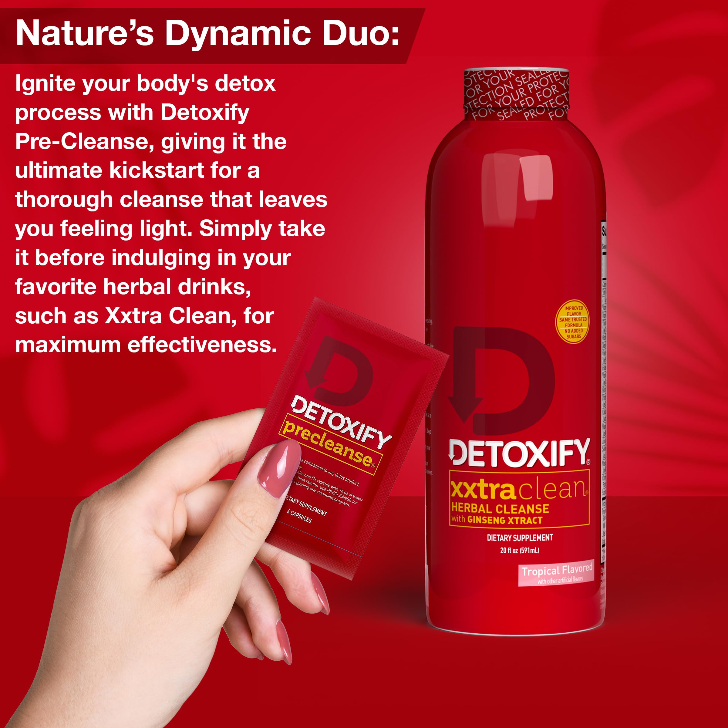 Detoxify Xxtra Clean 20oz packaging designed for convenient at-home use.
