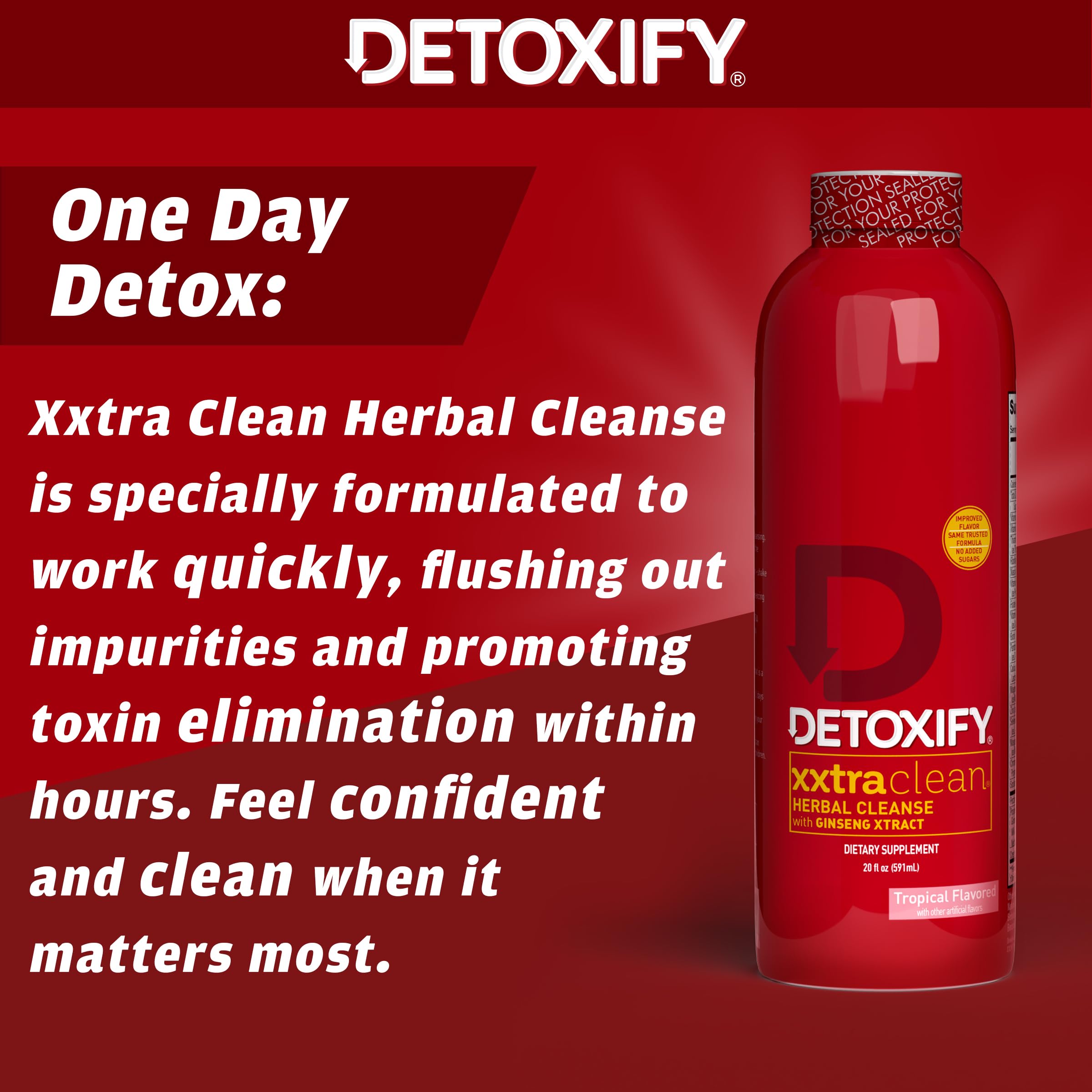 Detoxify Xxtra Clean ingredients include ginseng and milk thistle for potential detox support.