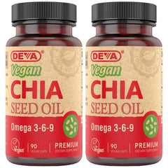 DEVA Chia Seed Oil bottle—vegan omega-3 source for daily wellness.