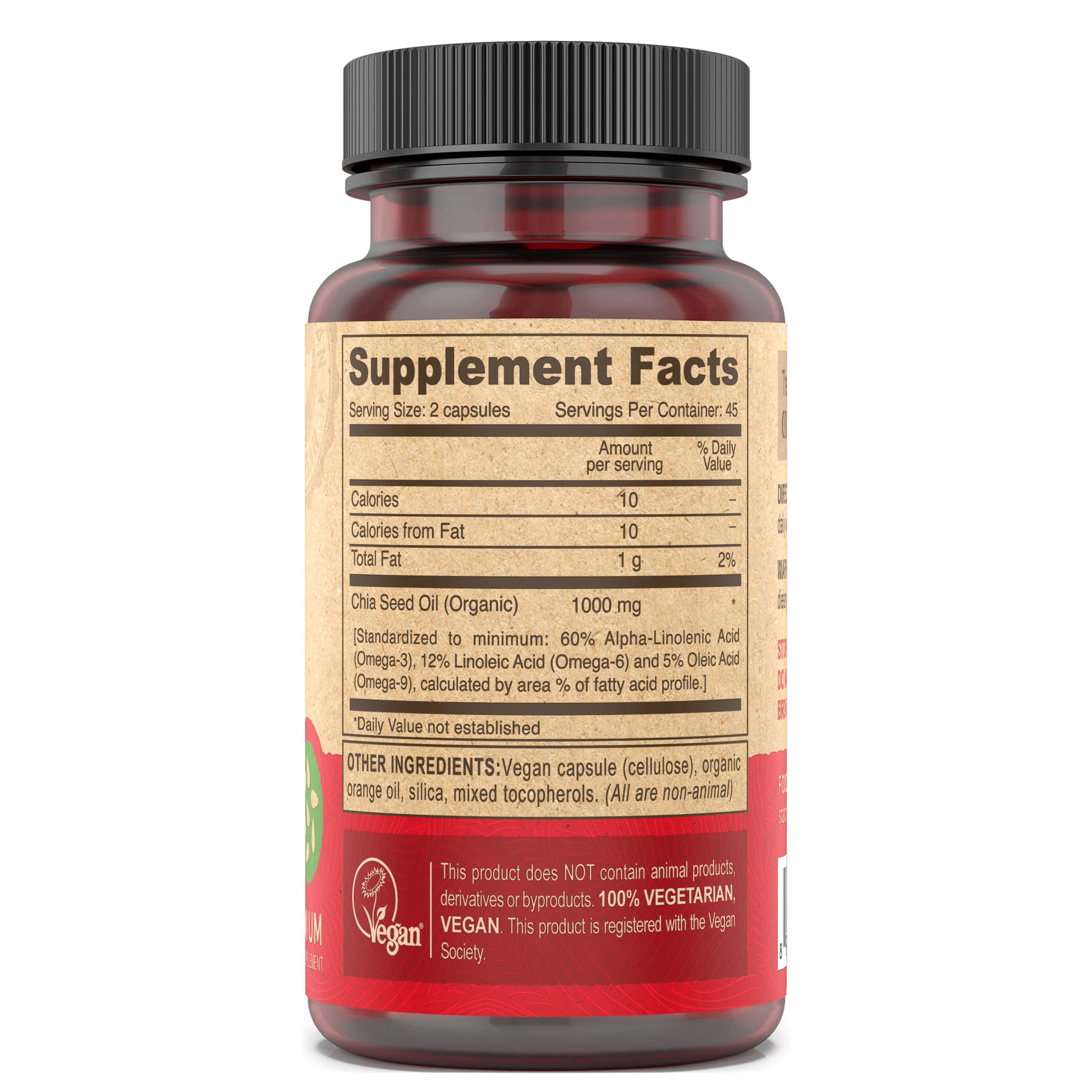 DEVA Chia Seed Oil packaging front—Vegan Society certified for trusted vegan nutrition.