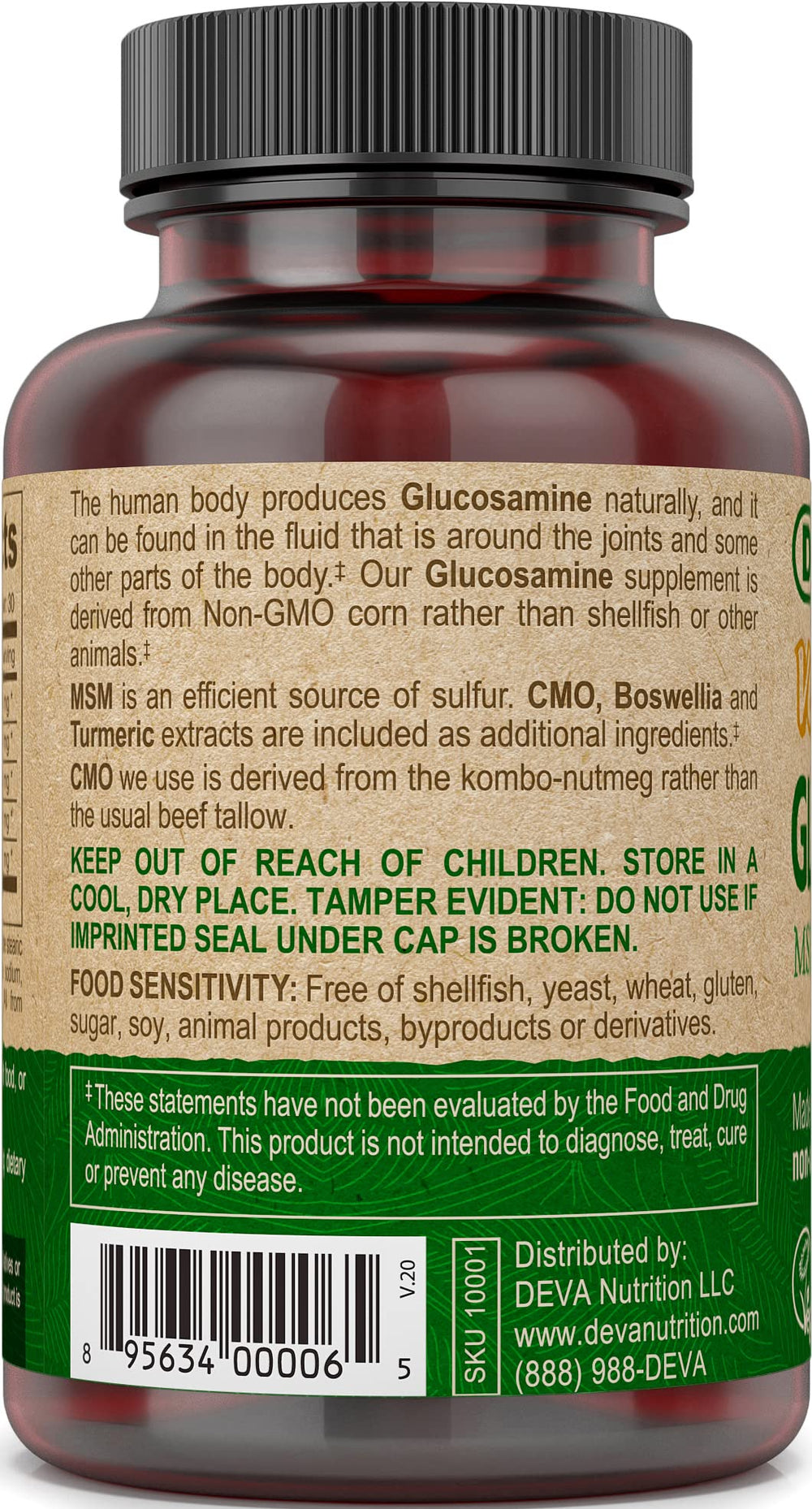 Plant-based CMO and Boswellia ingredients featured in DEVA formula.